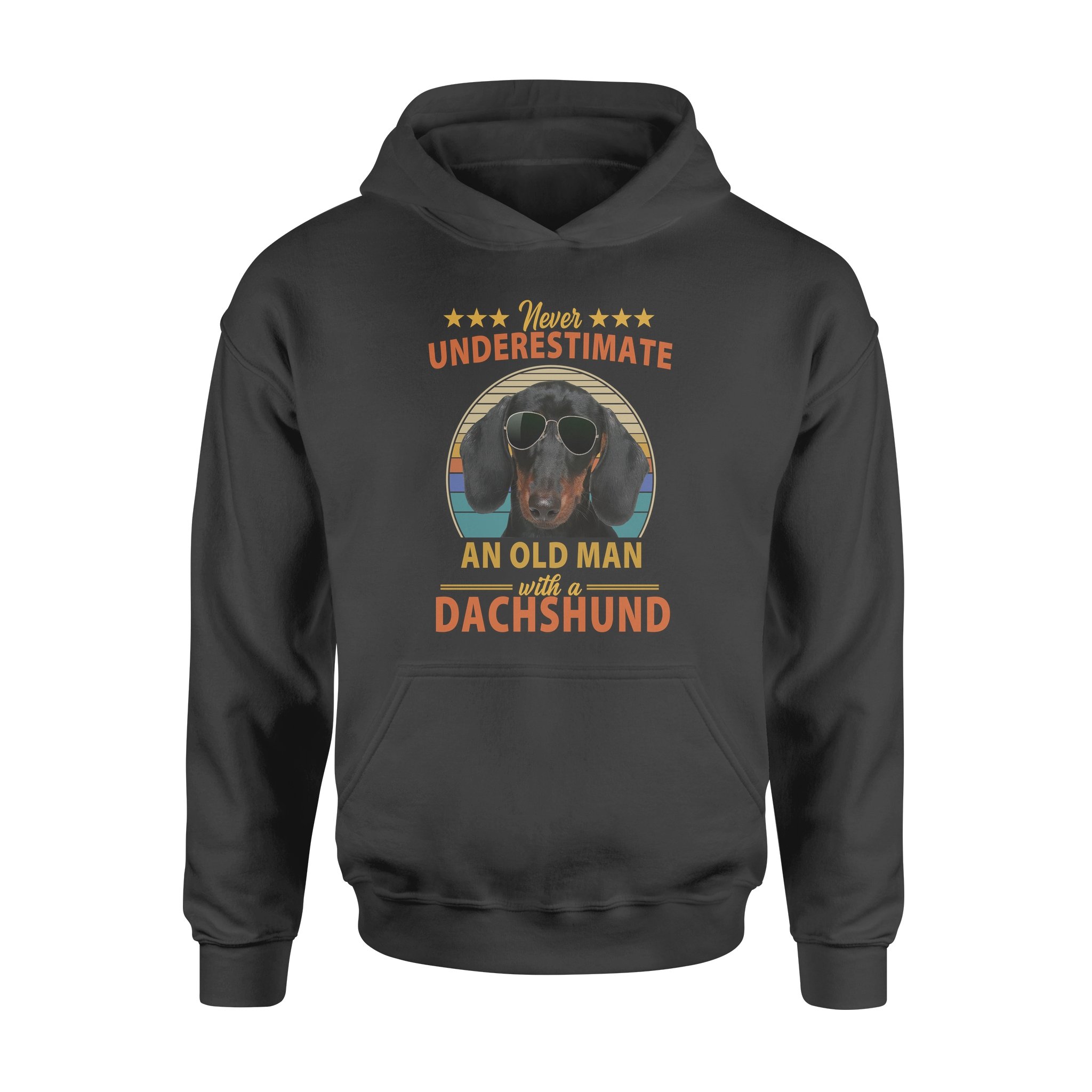 Never Underestimate An Old Man With A Dachshunds – Premium Hoodie