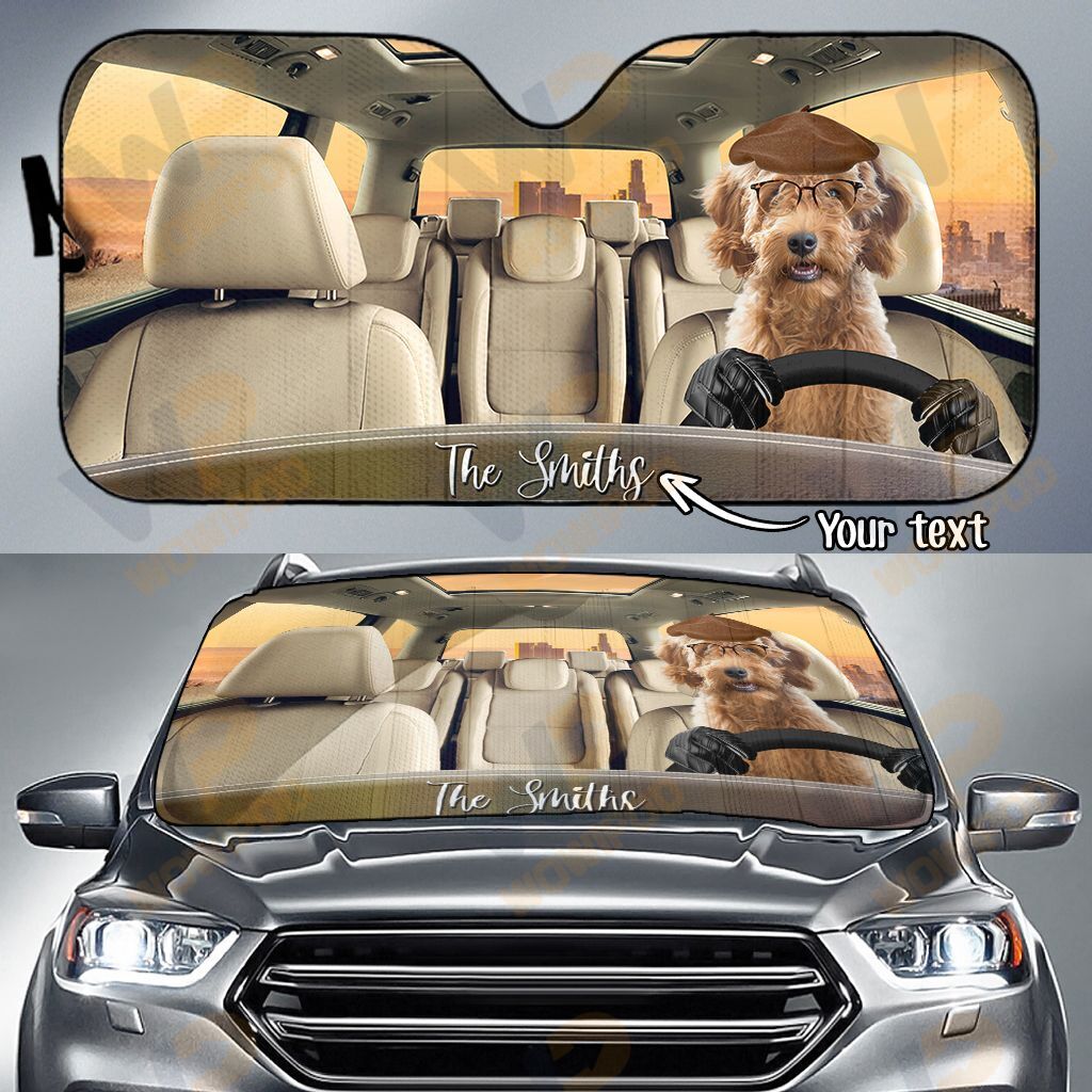 Airedale Terrier Family Custom Name Car Sun Shade 10 NDC0209