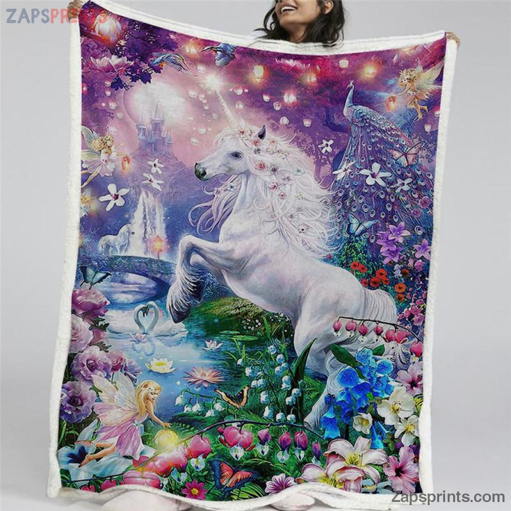 Unicorn Fanciful Animal Blanket