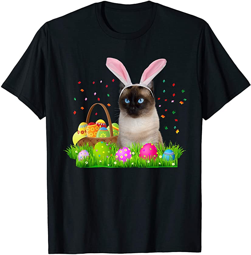 Bunny Siamese Cat Funny Easter Siamese Cat Lover Gifts T-Shirt