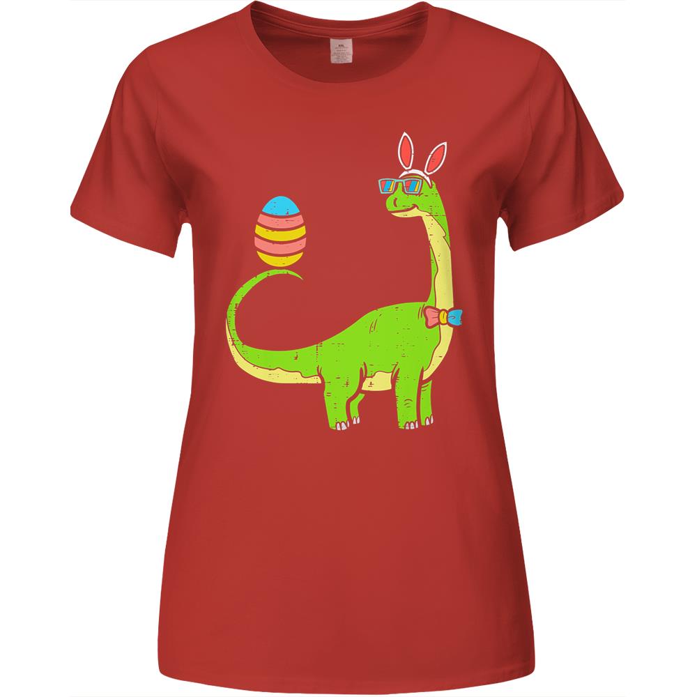 Brontosaurus Bunny Ears Egg Easter Day Dinosaur Dino Boys Premium Womens Tshirts