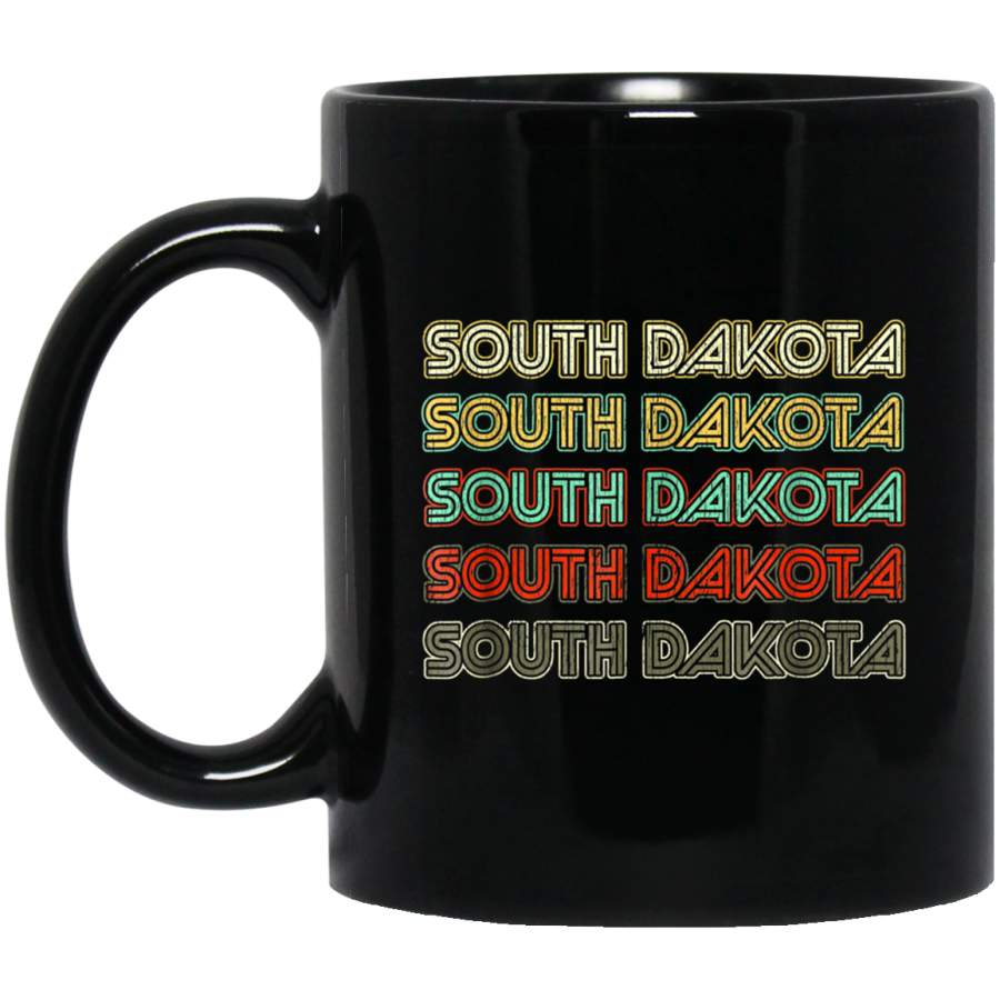 Vintage South Dakota Retro South Dakota Black Mug