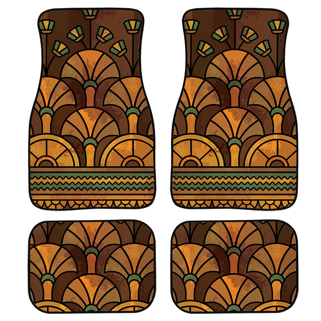 Egyptian Ethnic Pattern Print Front And Back Car Floor Mats, Front Car Mat