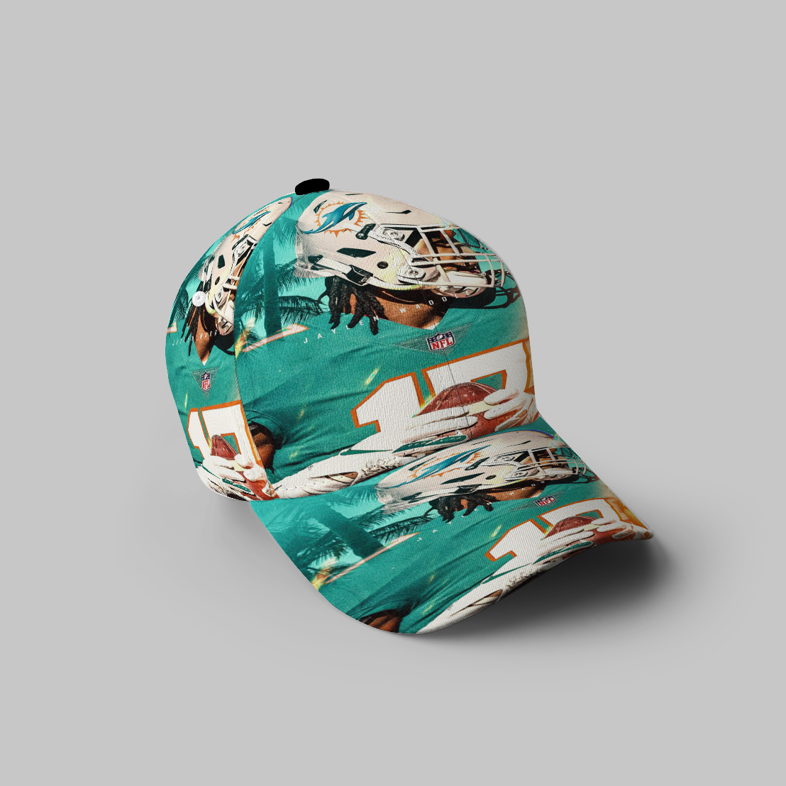 Miami Dolphins Jaylen Waddle5 3D Printing Baseball Cap Classic Hat