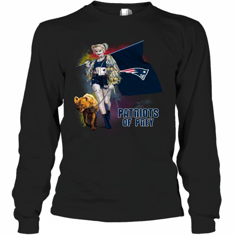 Harley Quinn flag New England Patriots Of Prey Long Sleeve T-Shirt