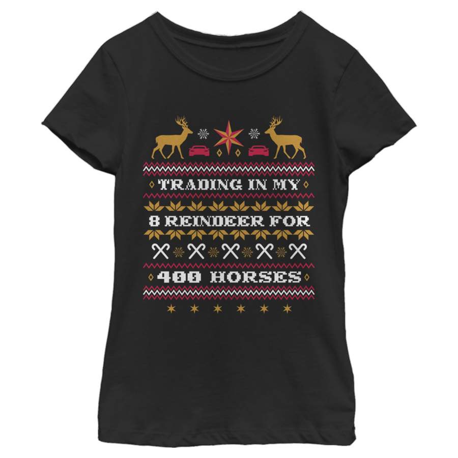 Christmas Chronicles 2 Girl’s Ugly Xmas Reindeer for Horses  T Shirt