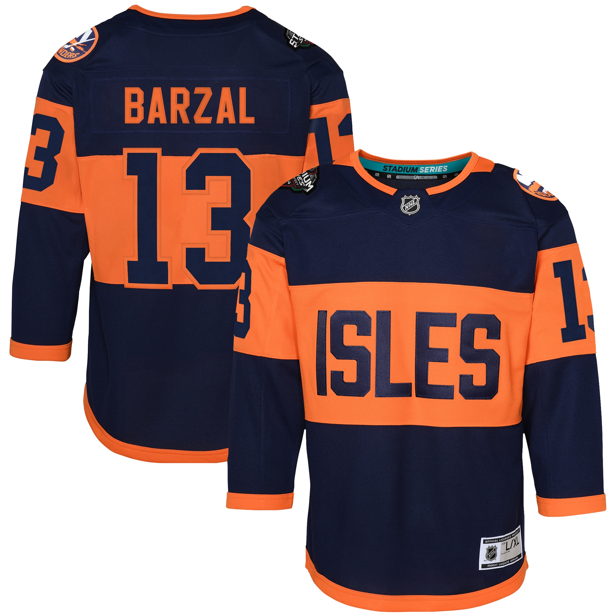 Mathew Barzal New York Islanders Youth 2024 NHL Stadium Series Premier Player Jersey  Navy