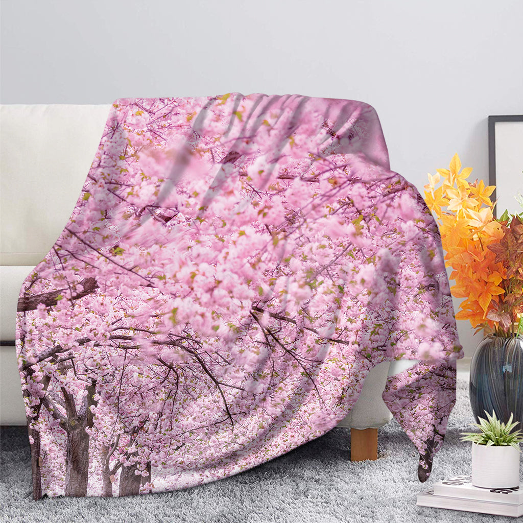 Japanese Cherry Blossom Tree Print Blanket