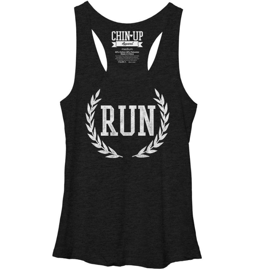 CHIN UP Women’s Crown of Laurel Run  Racerback Tank Black Heather