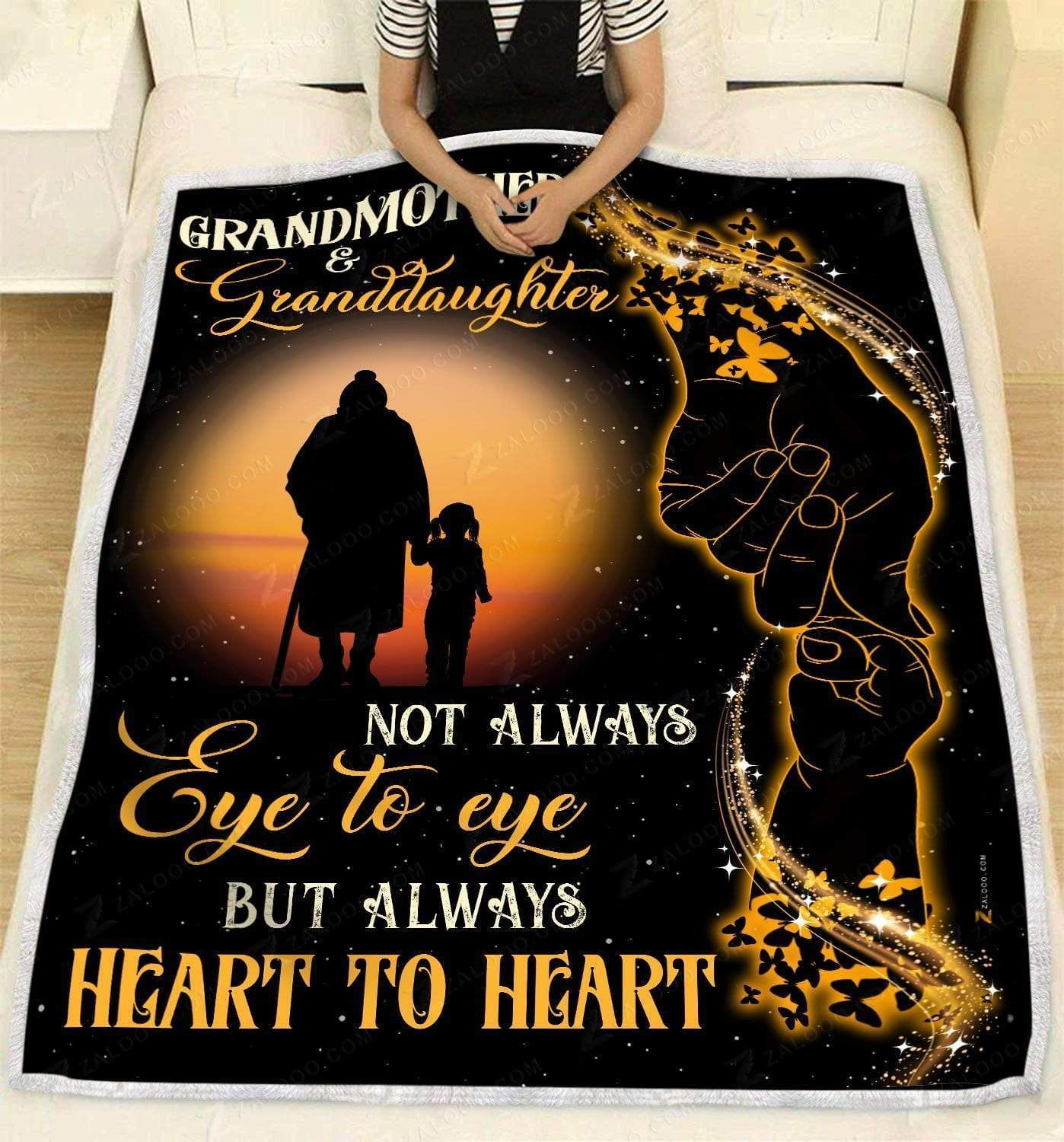 Blanket Giving Family Grandmother And Granddaughter Always Heart To Heart
