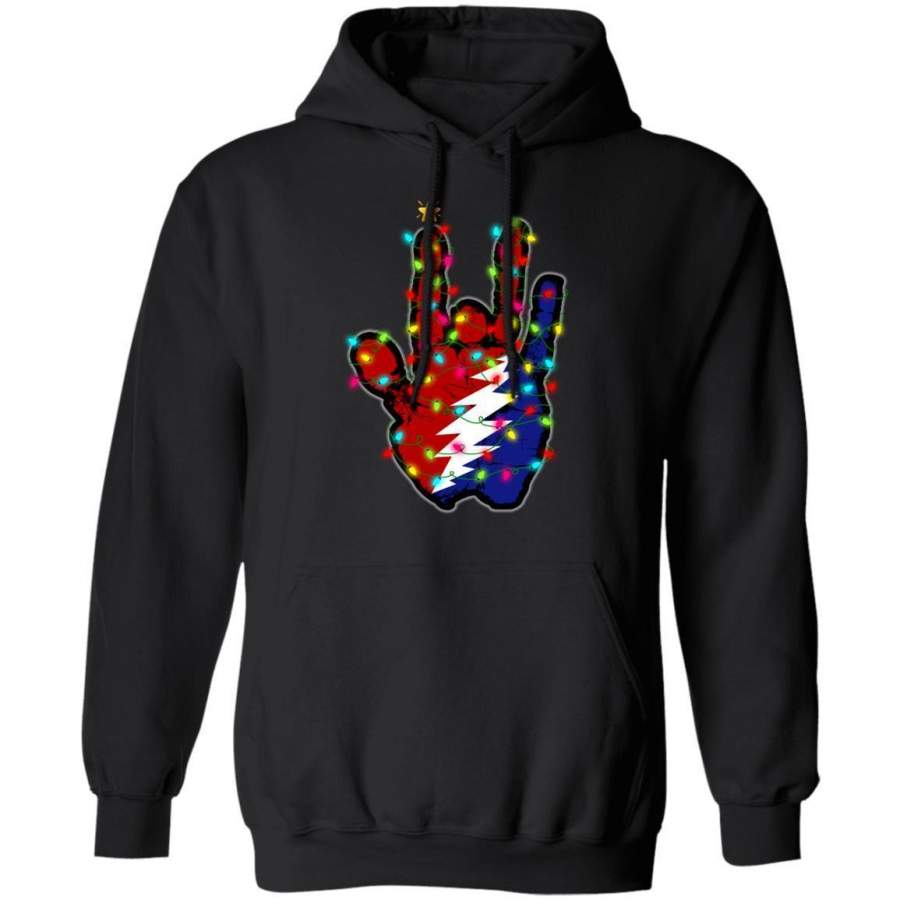 Christmas Hoodie Grateful Dead Jerry Garcia Hand Christmas Lights Xmas Hoodie PT12