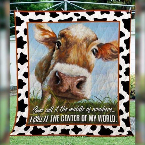 Cow The Center Of My World P132 3D Quilt Blanket HGM17