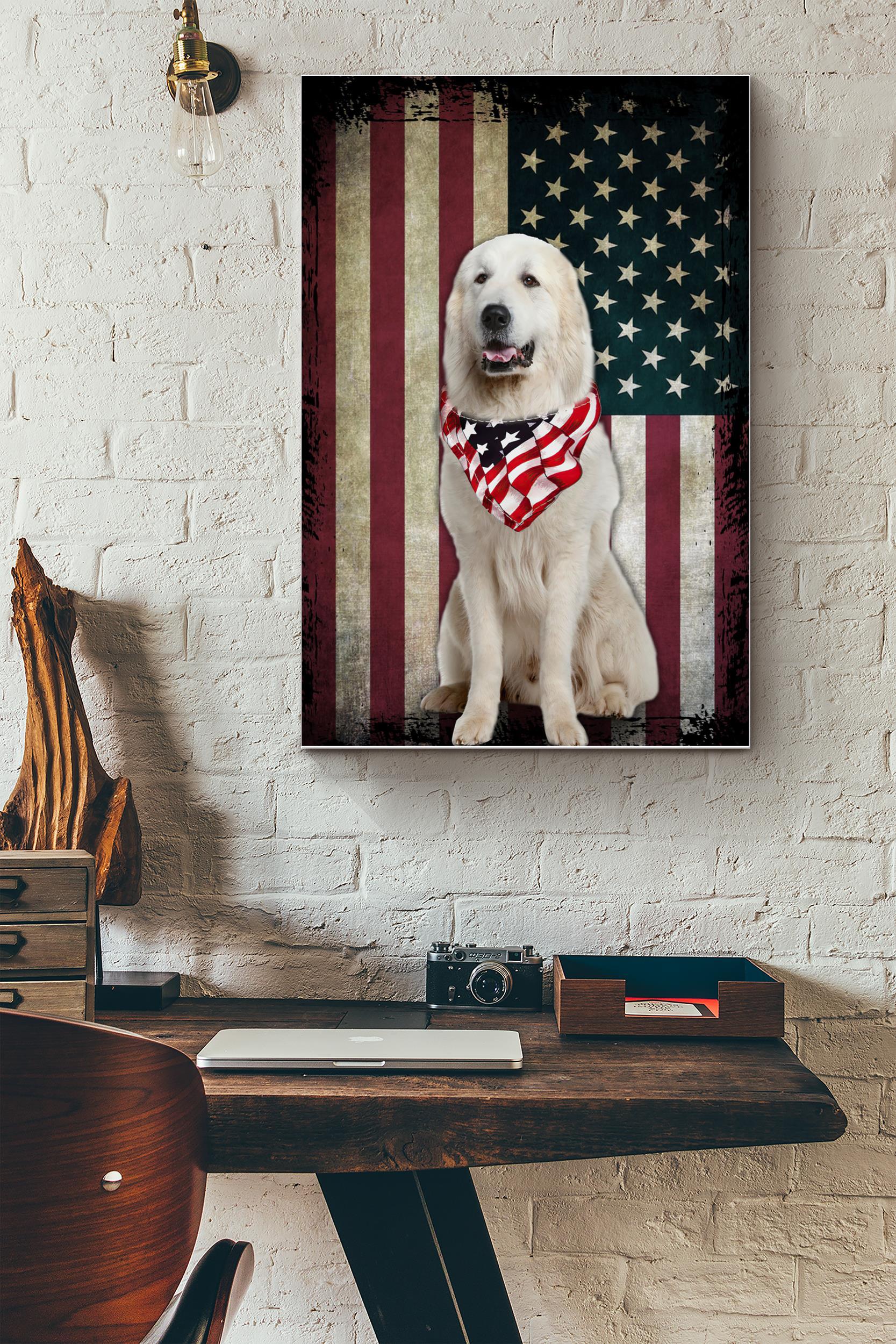 American White Dog Poster – Animal Wall Art – Gift For American, Dog Lover, Dog Foster (Unframed) Poster