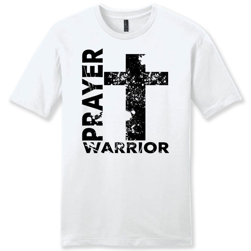 Prayer Warrior Big Cross Mens Christian T-Shirt