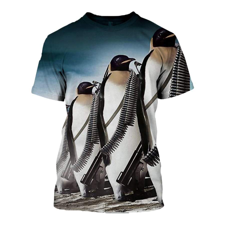 3D All Over Printed Penguin T Shirt Hoodie 151205