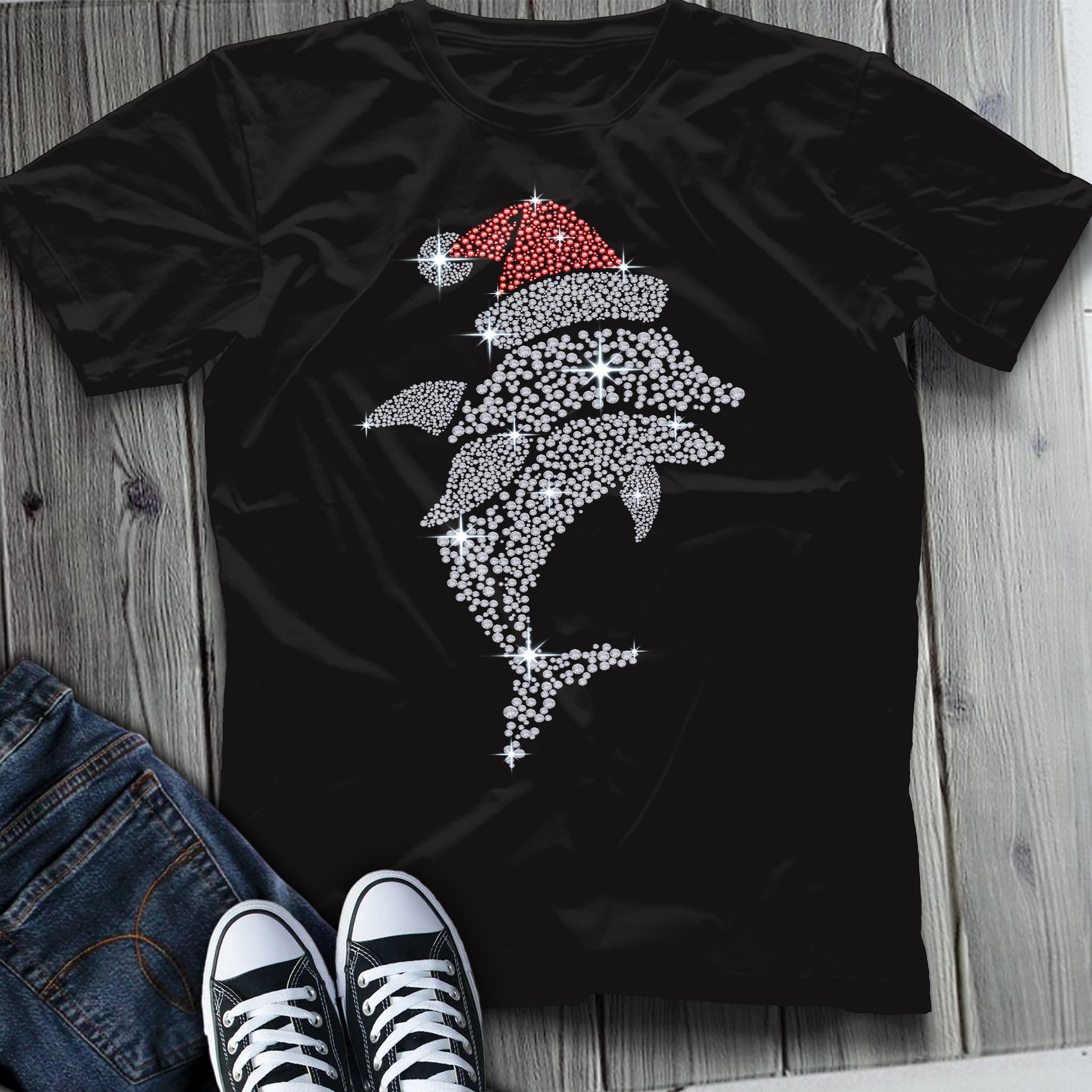 Eddora™ Dolphin Christmas – T-shirt 2D – TD641