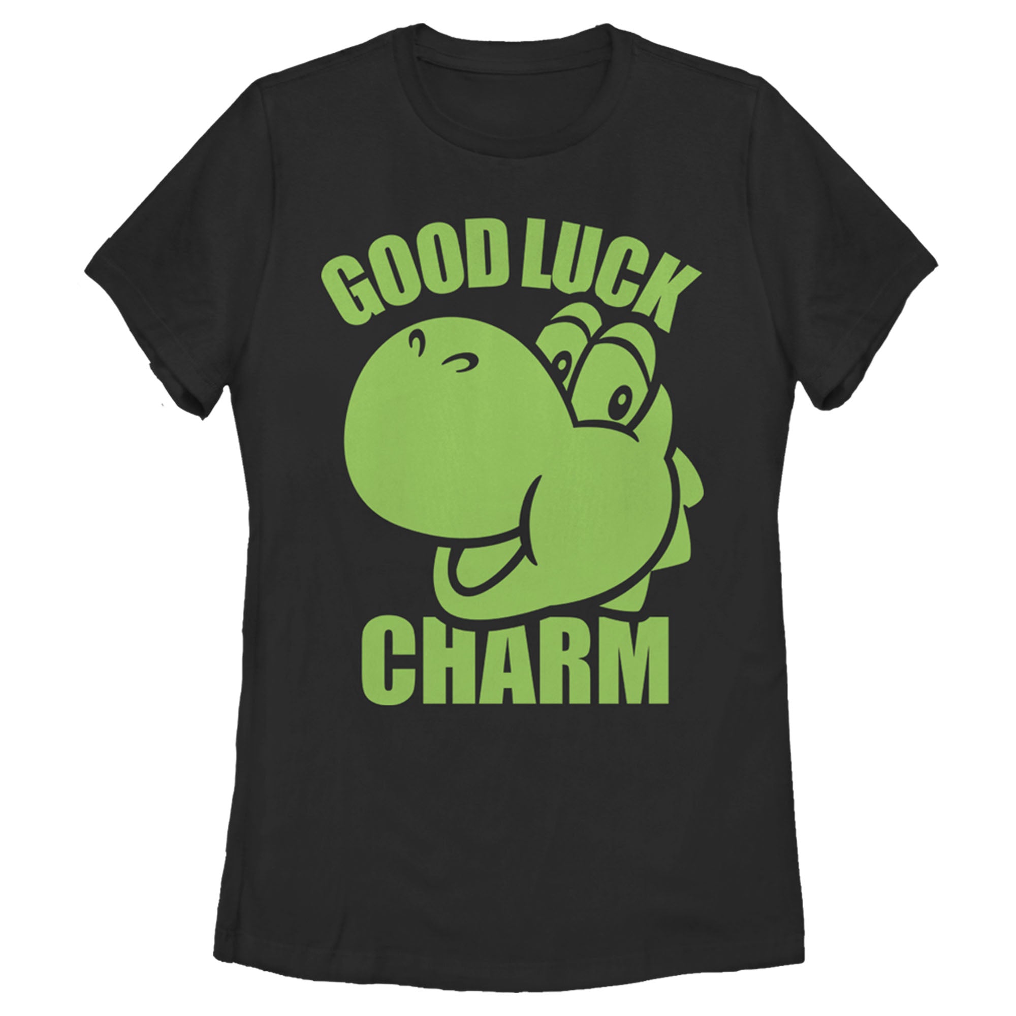 Women’S Nintendo Super Mario St. Patrick’S Day Yoshi Good Luck Charm T-Shirt