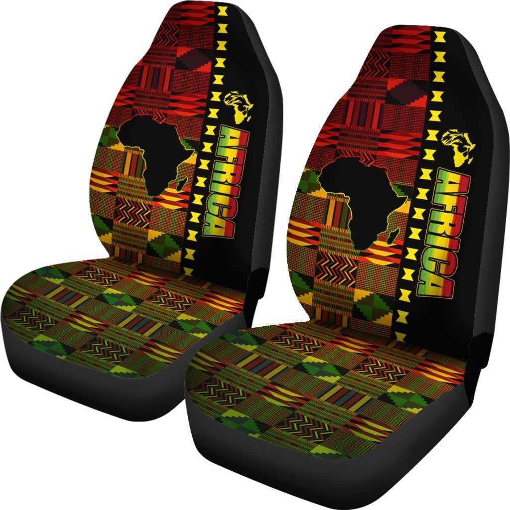 Greek Life Car Seat Covers – African Kente Map (Set Of 2)