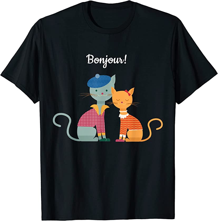 Bonjour! French Cats Kittens Cute Girly T-Shirt