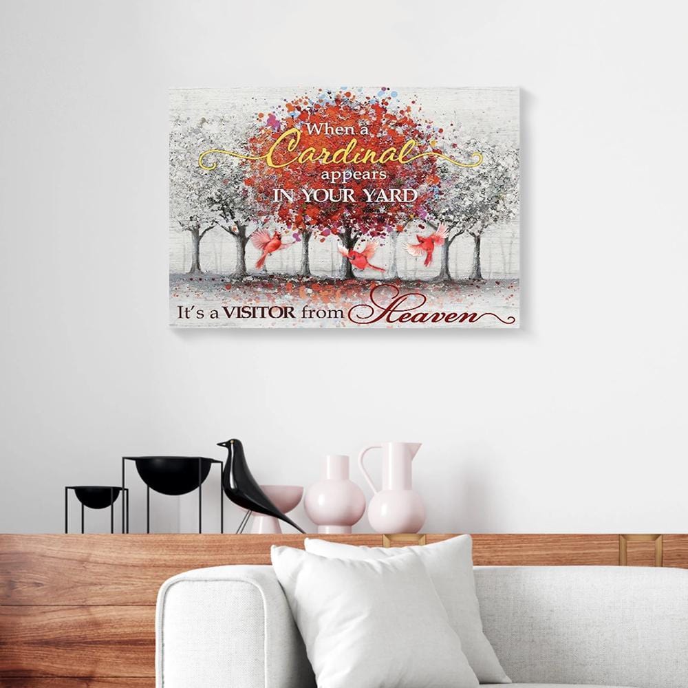 Canvas Painting When A Cardinal Appears In Your Hand Tree Cardinal Canvas Wall Art Home Decor