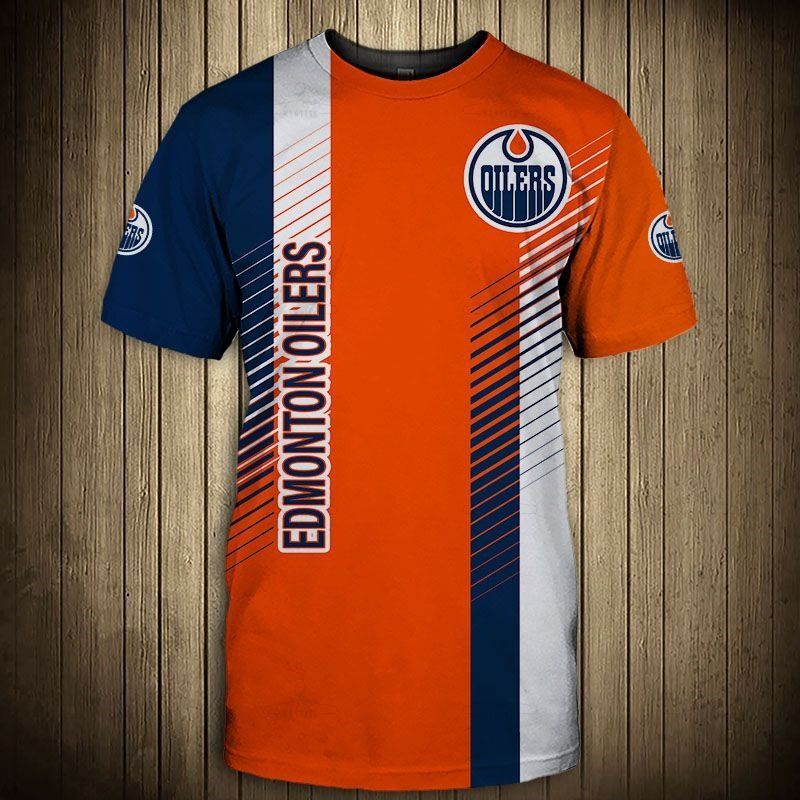 Edmonton Oilers T-Shirt 3D Cool Design Short Sleeve