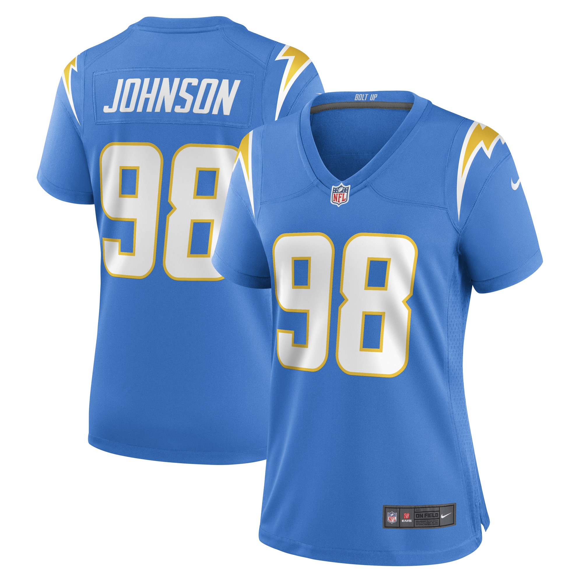 Women’s Los Angeles Chargers Austin Johnson Powder Blue Game Player Jersey