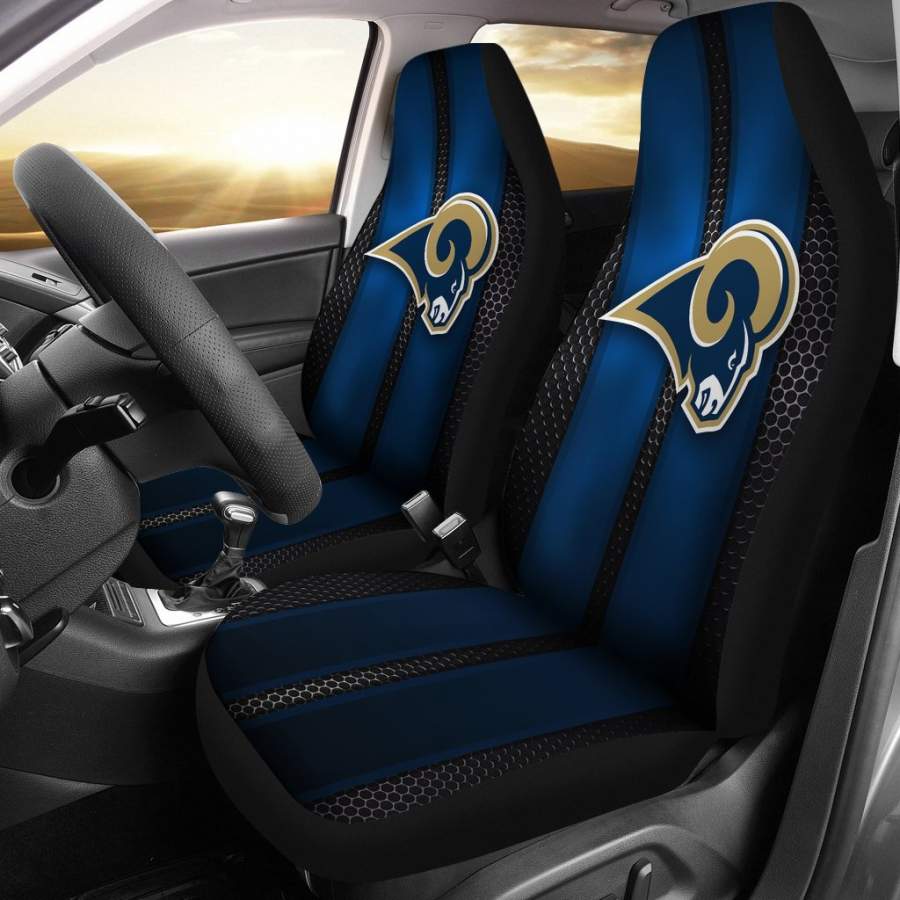 Incredible Line Pattern Los Angeles Rams Logo Car Seat Covers