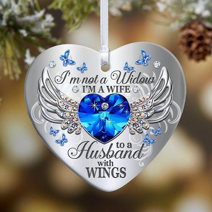 Memorial My Husband I’M Not A Window I’M A Wife Heart Ornament Porcelain Ceramic Home Decorations Ornament Pendant Gifts For Christmas Tree Decor