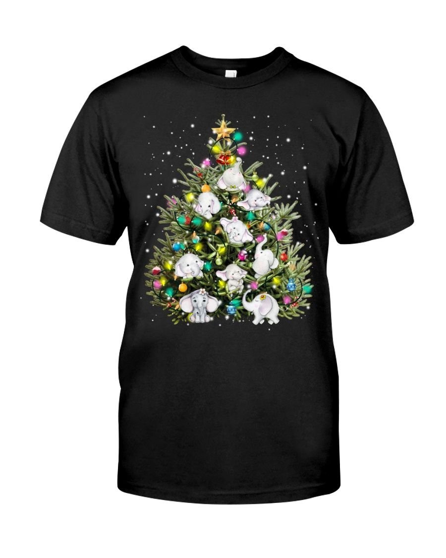 Elephants Christmas Tree Classic T-Shirt