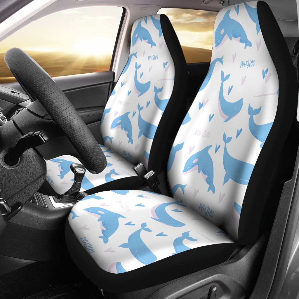 Blue Whale Pattern  Universal Fit Car Seat Covers