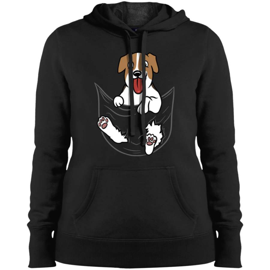 AGR Jack Russell Terrier Pocket Graphic Ladies’ Pullover Hooded Sweatshirt