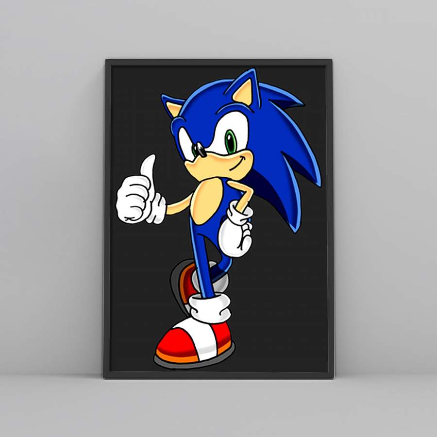 Sonic Hedgehog Blue Ok Poster - Poster Art Design