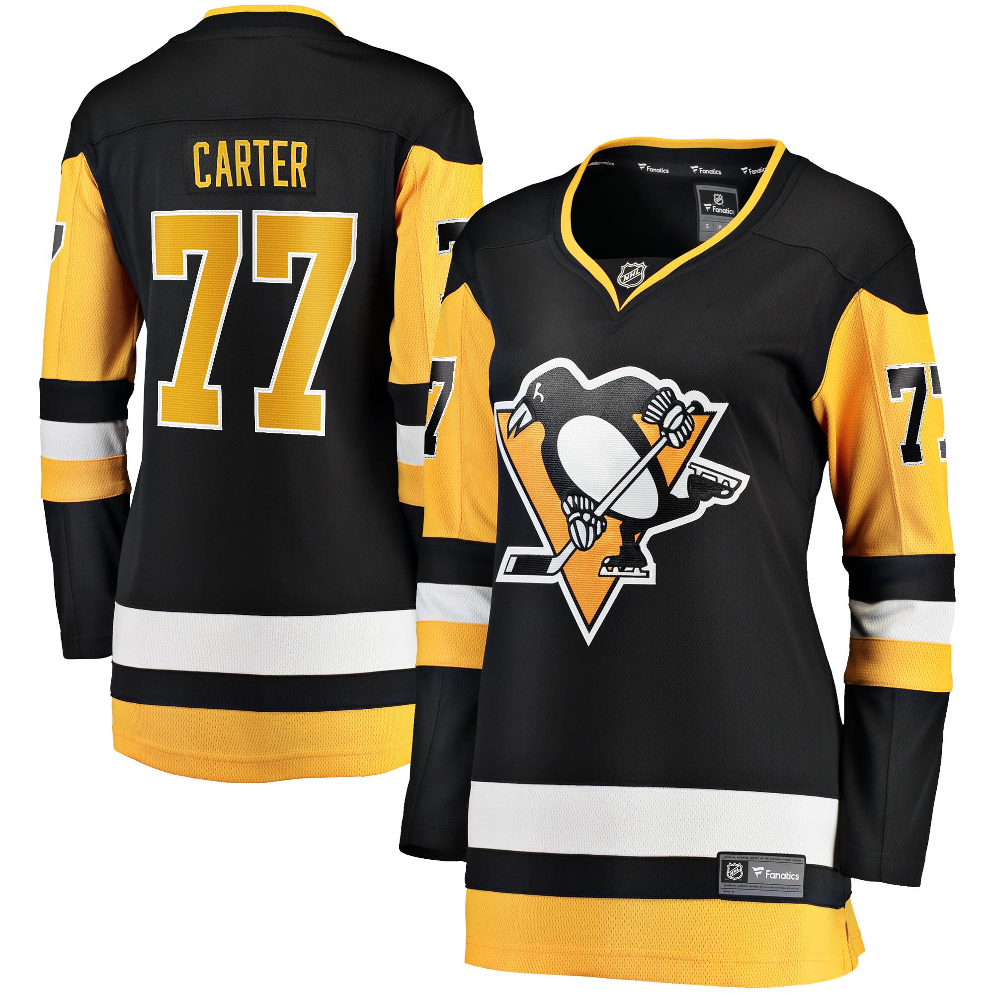 Women's Pittsburgh Penguins Jeff Carter Black 2017/18 Home Breakaway Jersey