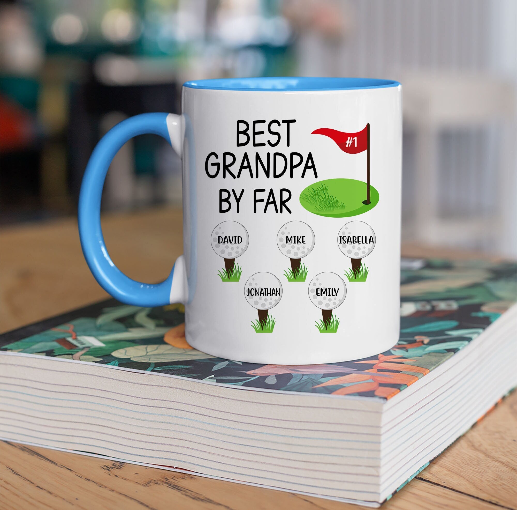 Personalized Gifts, Fathers Day Gifts, Best Grandpa By Far Mug, Dad Gifts, Grandpa Birthday Gifts, Gifts For Grandpa, Golf Lover Gifts