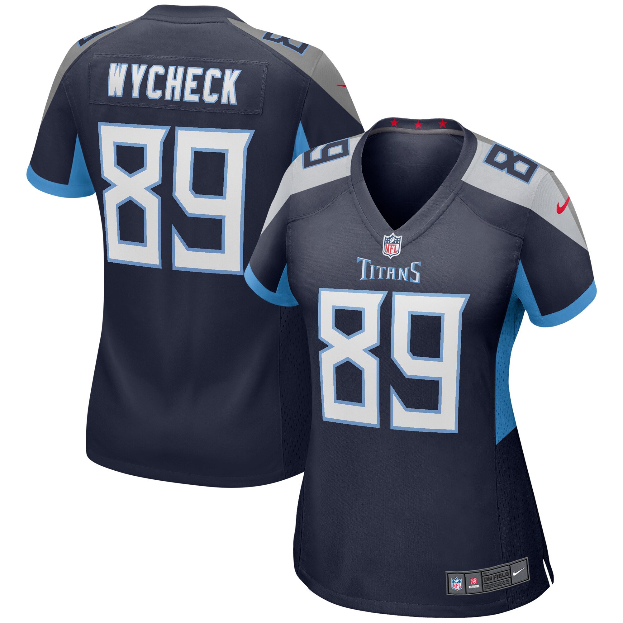 Women’s Tennessee Titans Frank Wycheck Navy Game Retired Player Jersey