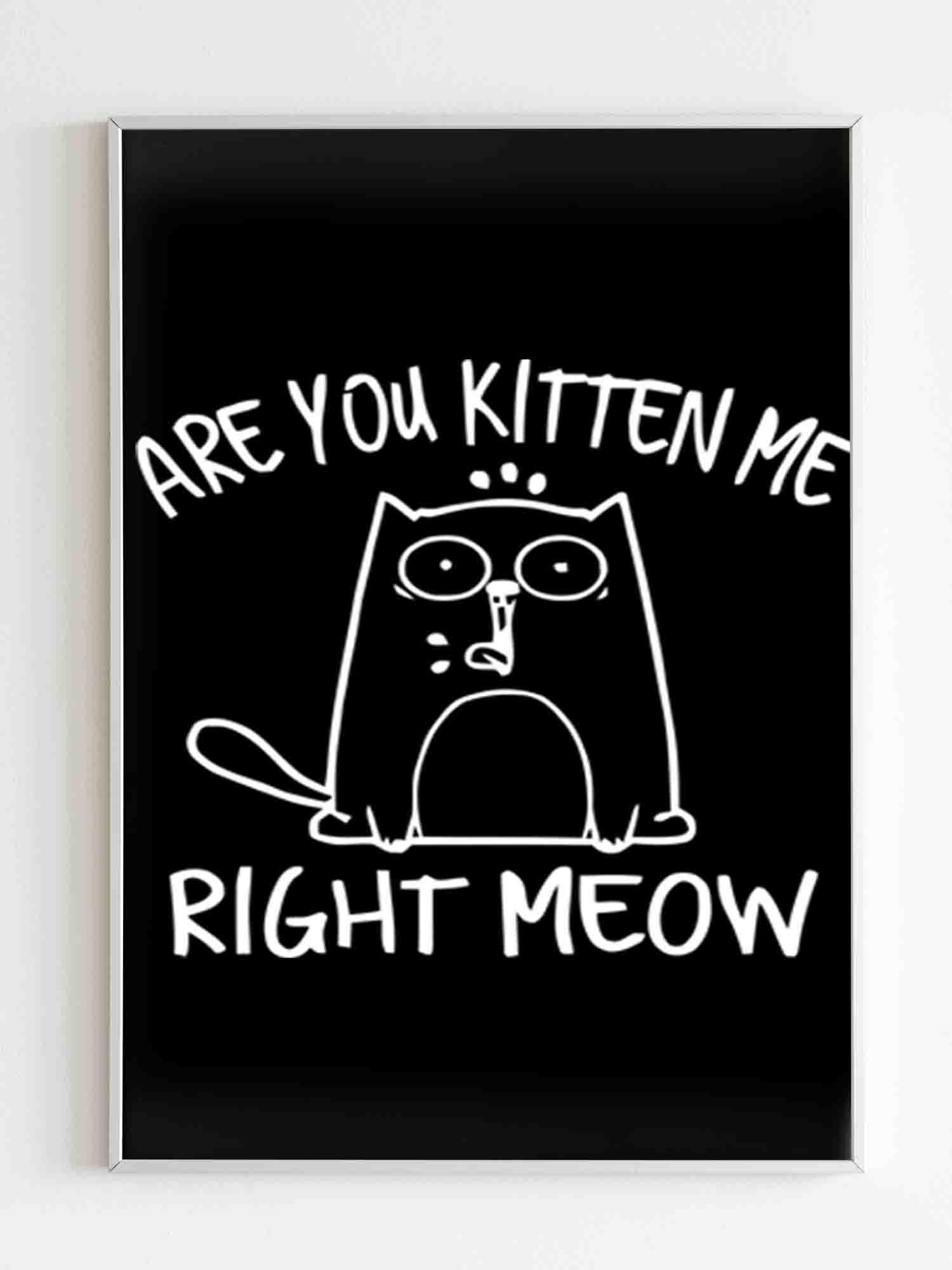 Are You Kitten Me Right Meow Cute Poster