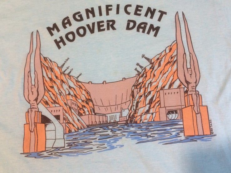 Vintage 80S Baby Blue Magnificent Hoover Dam Shirt