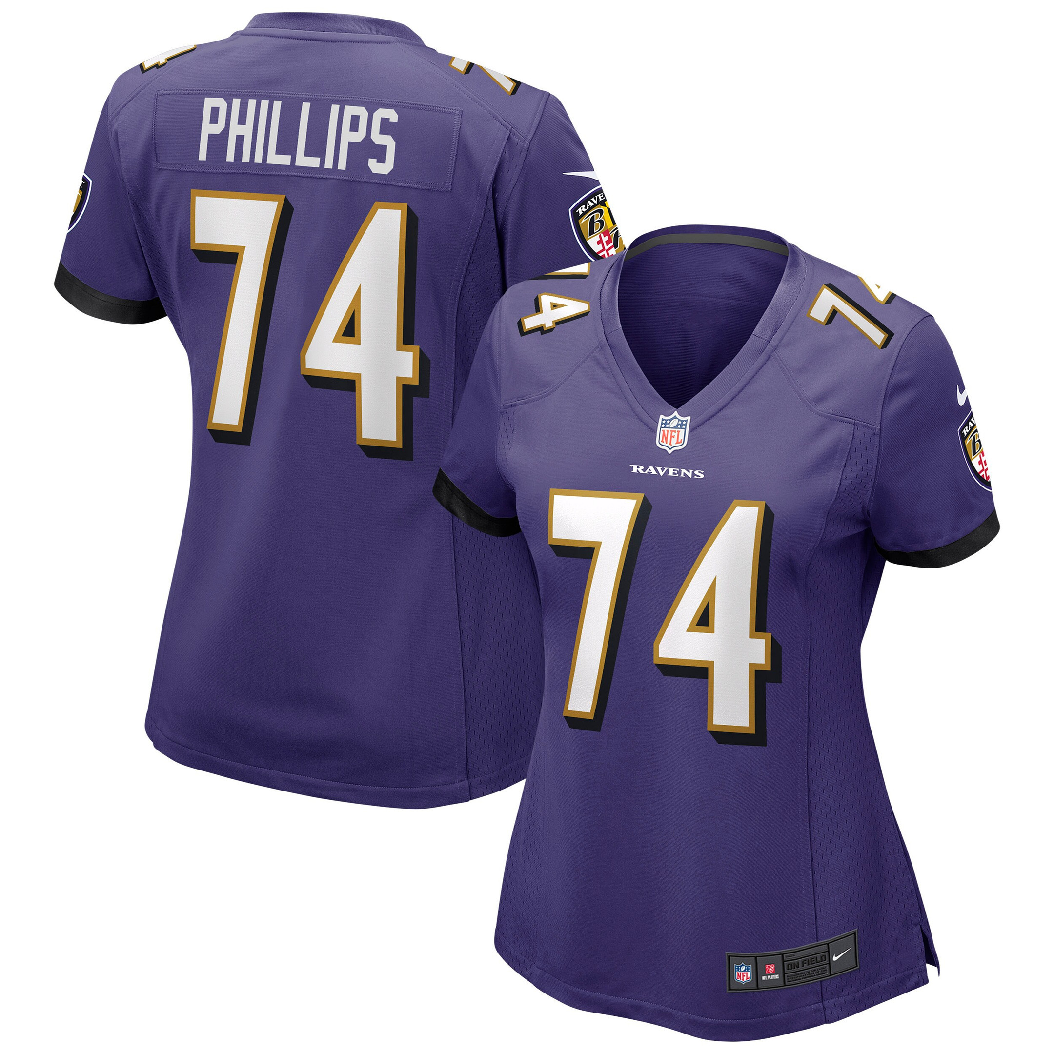 Tyre Phillips Baltimore Ravens Womens Game Jersey – Purple NFL