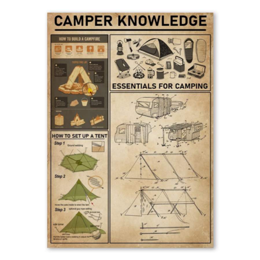 Camper Knowledge Special Unique Custom Design Canvas Gift For Camping Lovers