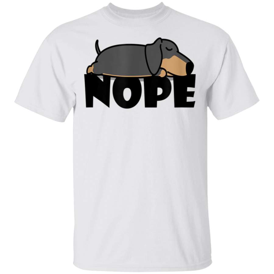 Nope Lazy Sleeping Weiner Dachshund Puppy Dog Lover TShirt