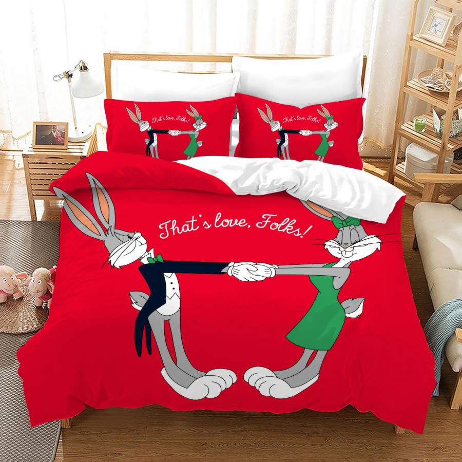 Looney Tunes Bugs Bunny #19 Duvet Cover Quilt Cover Pillowcase Bedding Set Bed Linen Home Bedroom Decor