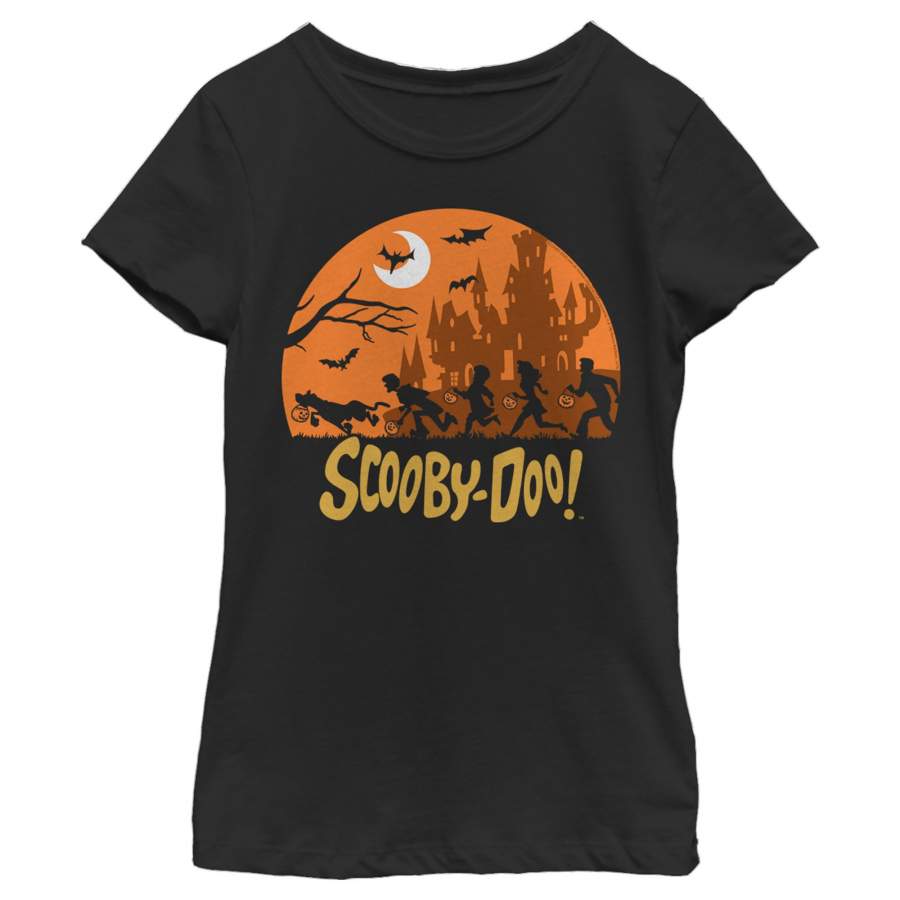 Scooby Doo Girl’s Moon Silhouette Chase  T Shirt