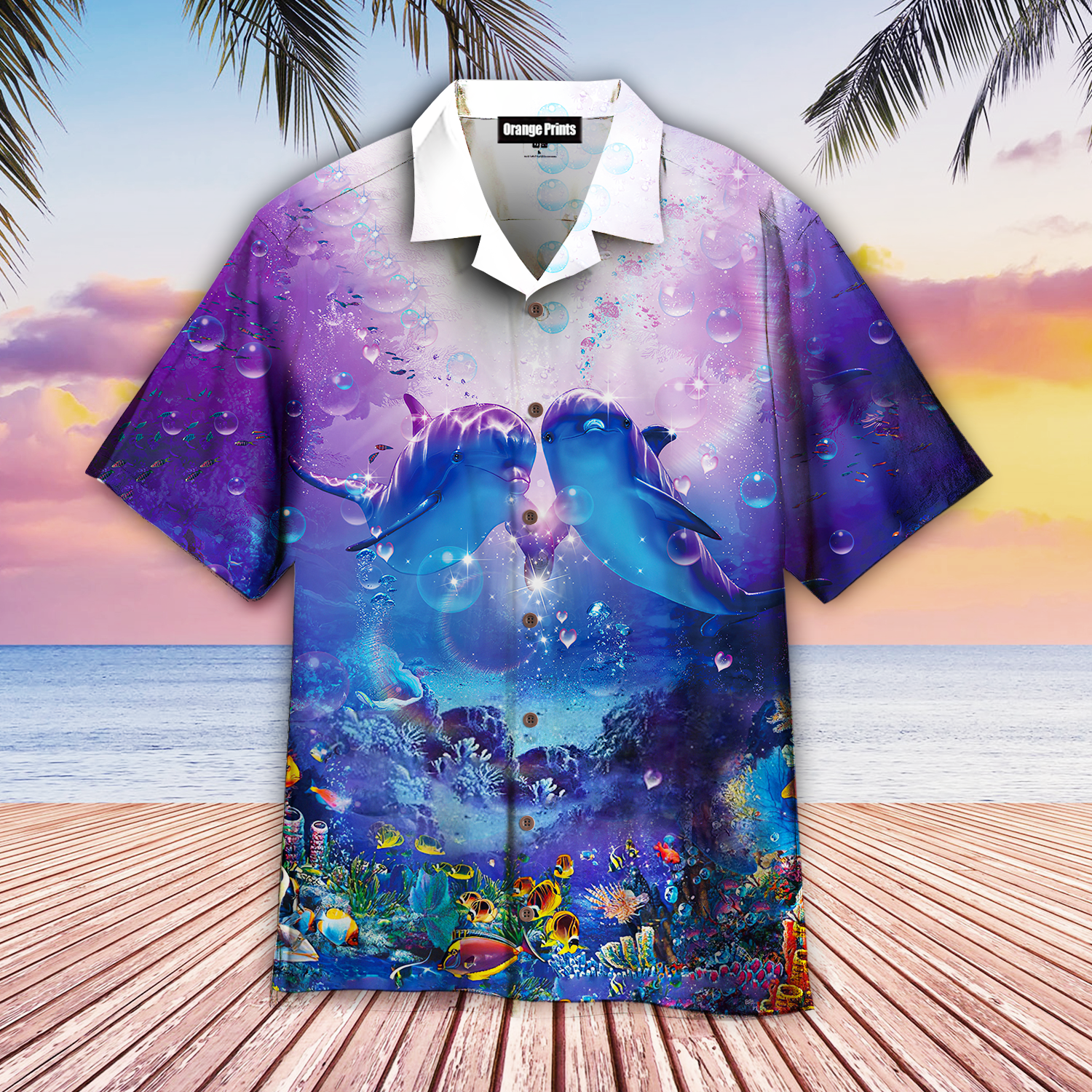 Couple Dolphin Aloha Hawaiian Shirts For Men And Women | Wt5754