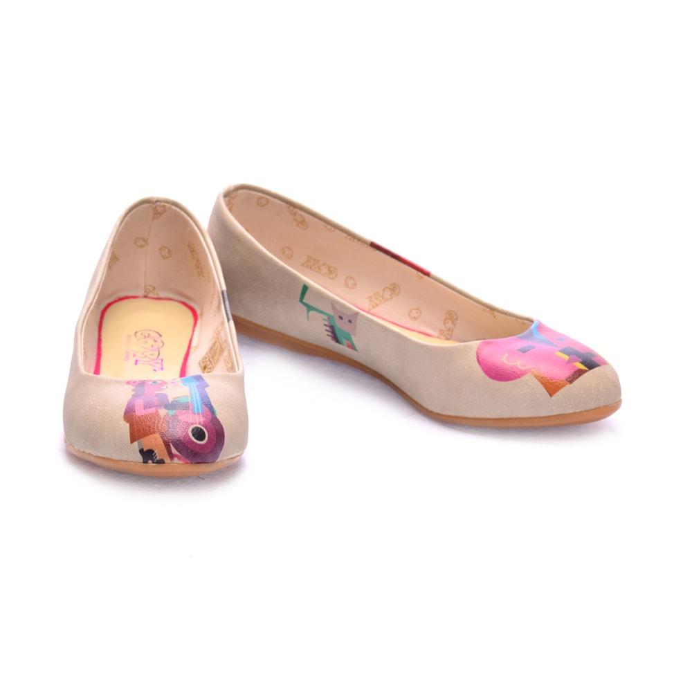 Abstract Music And Dialogue Ballerinas Shoes 1095