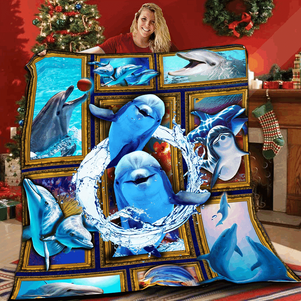 Dolphin ocean Couple Quilt Blanket