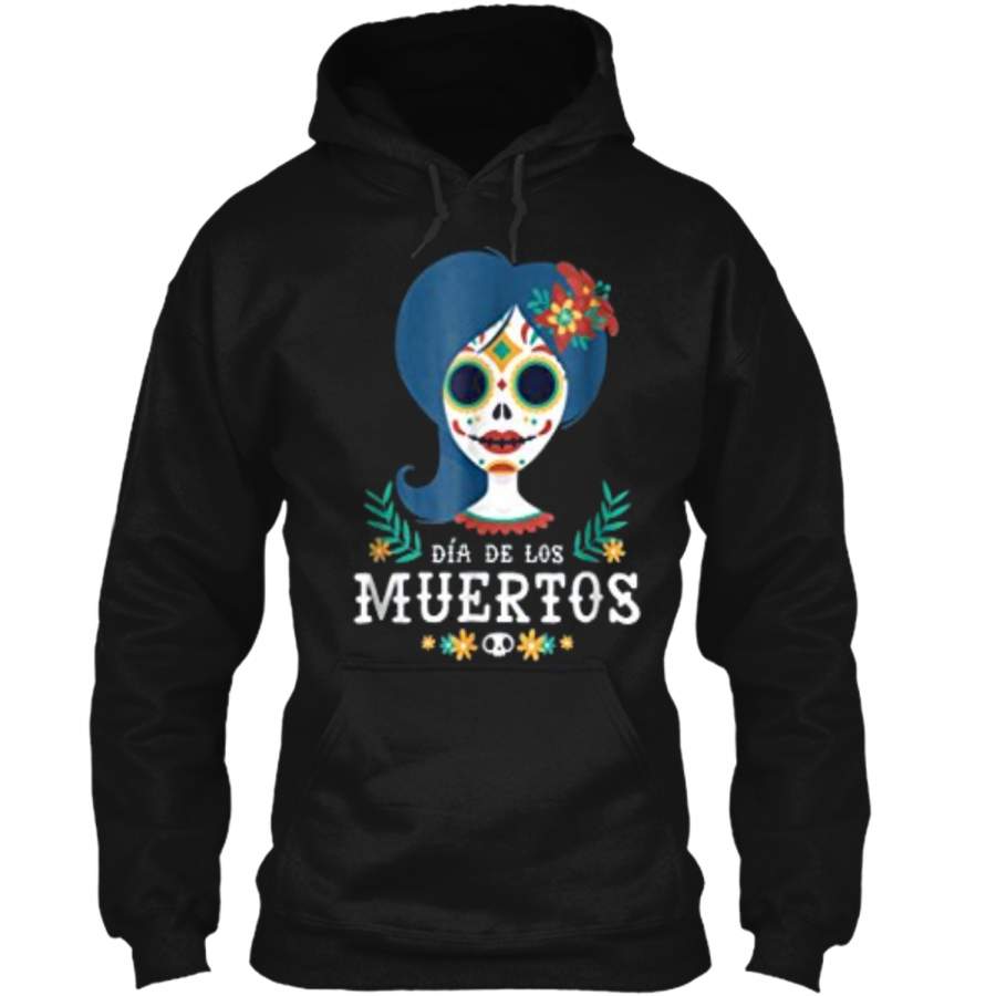 Sugar Skull Women Day of the Dead Dia de los Muertos  Pullover Hoodie 8 oz