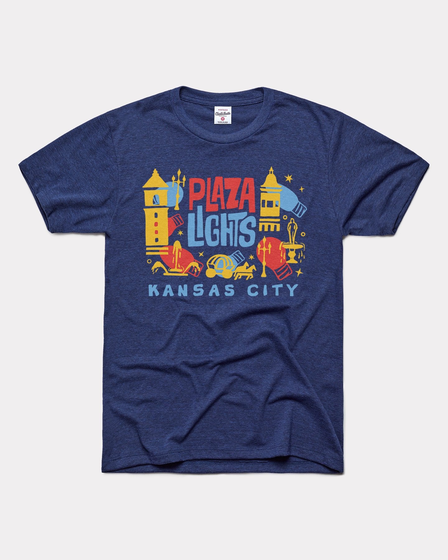 Kansas City Plaza Lights Holidays 2021 Vintage Navy T-Shirt