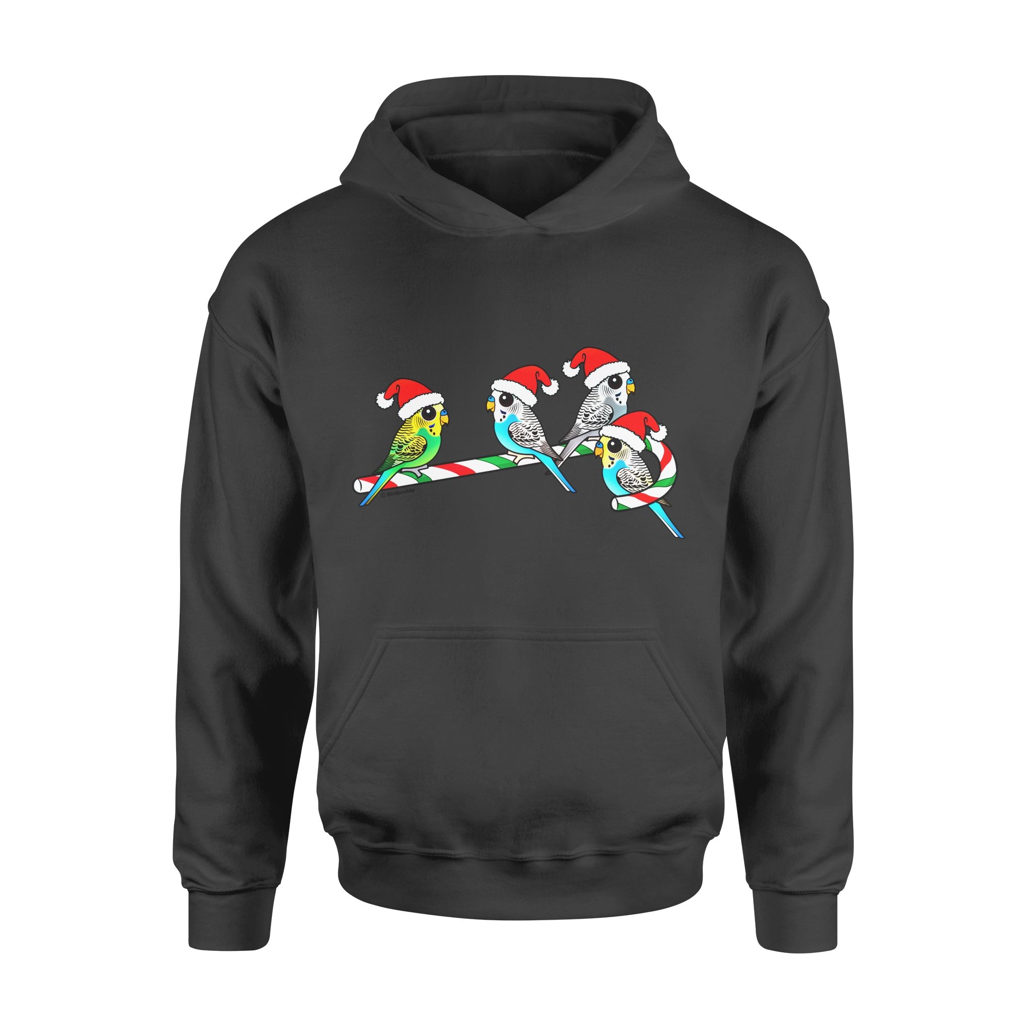 Christmas Gift Idea Santa Claus Budgies On Xmas Candy Cane – Standard Hoodie