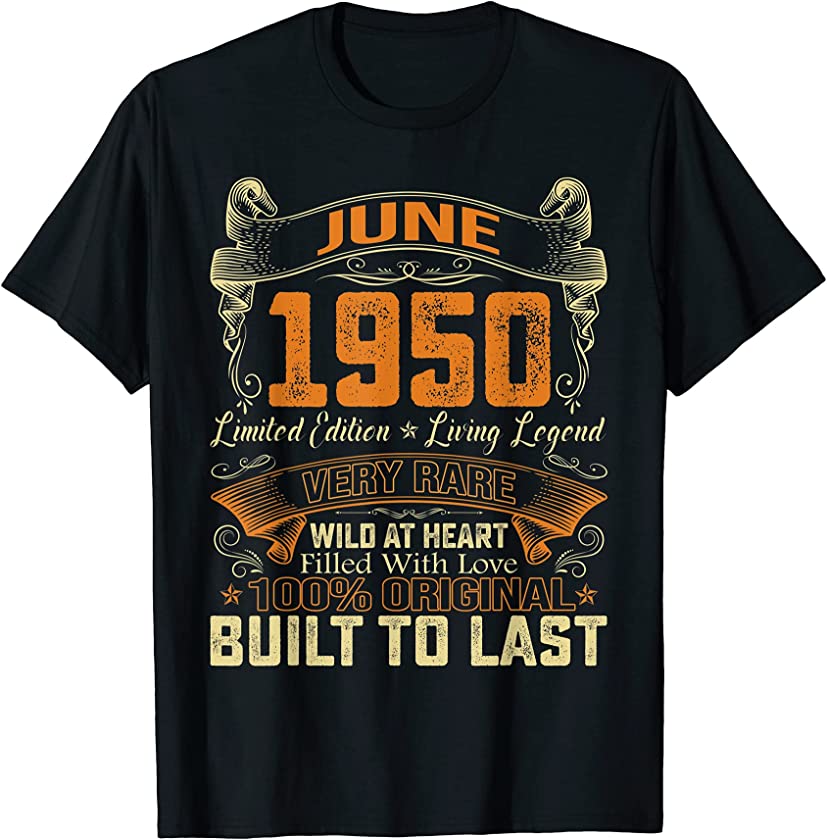 Vintage June 1950 Distressed 71 Years Old 71st Birthday T-Shirt