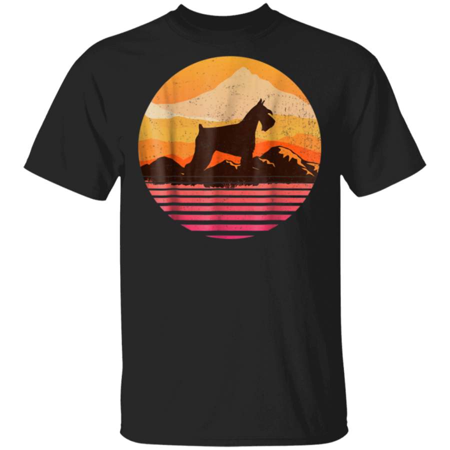 MINISCHNAUZER With Sun Mountain Vintage Retro TShirt